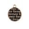 John Bead Sweet & Petite Black Round with Words Charms, 10ct.